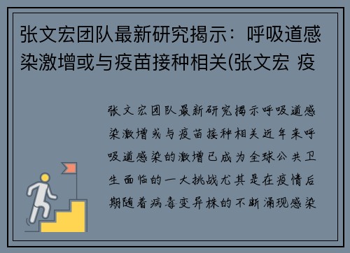 张文宏团队最新研究揭示：呼吸道感染激增或与疫苗接种相关(张文宏 疫苗不普遍接种 疫情难改善)